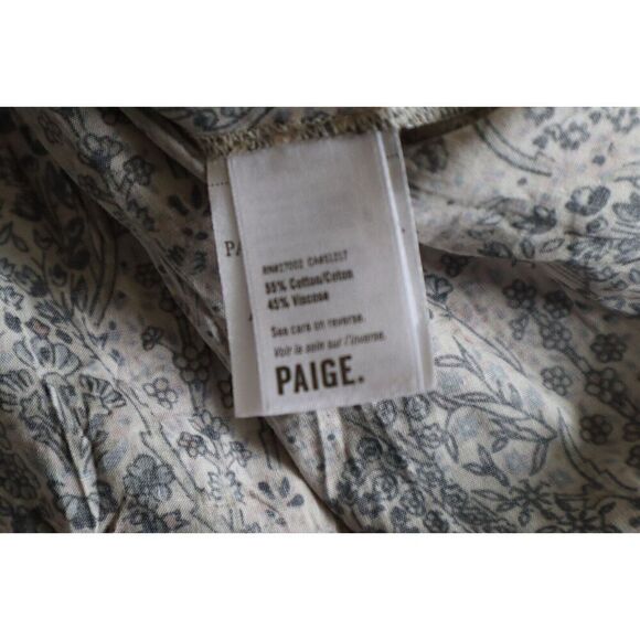 PAIGE 7363J78-6678 Women's Sz L Ecru Multi/Beige Gisella Floral Midi Dress - Picture 9 of 12